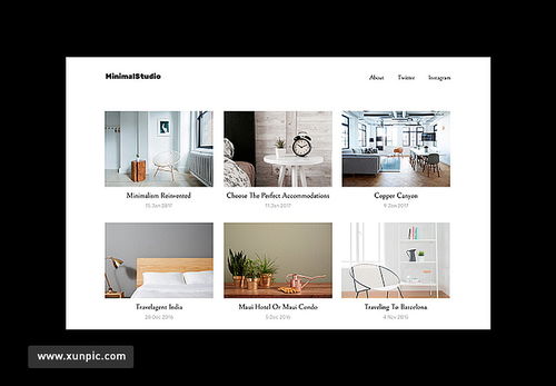 时尚现代家居装饰室内设计工作室专业网页模板套件